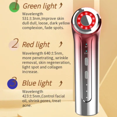 RF EMS フェイスリフティング電気マッサージ美顔器 2022 家庭用プラズマ LED 光療法スキンクリーンポータブル機器